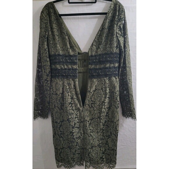 Diane Von Furstenberg Sz 6 Olive/Black Viera Lace Cocktail Dress Elegant $498 - Picture 15 of 16